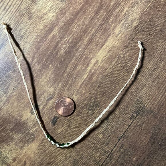 Adjustable Bohemian Friendship Bracelet with Green Glass Beads - Picture 2 of 10